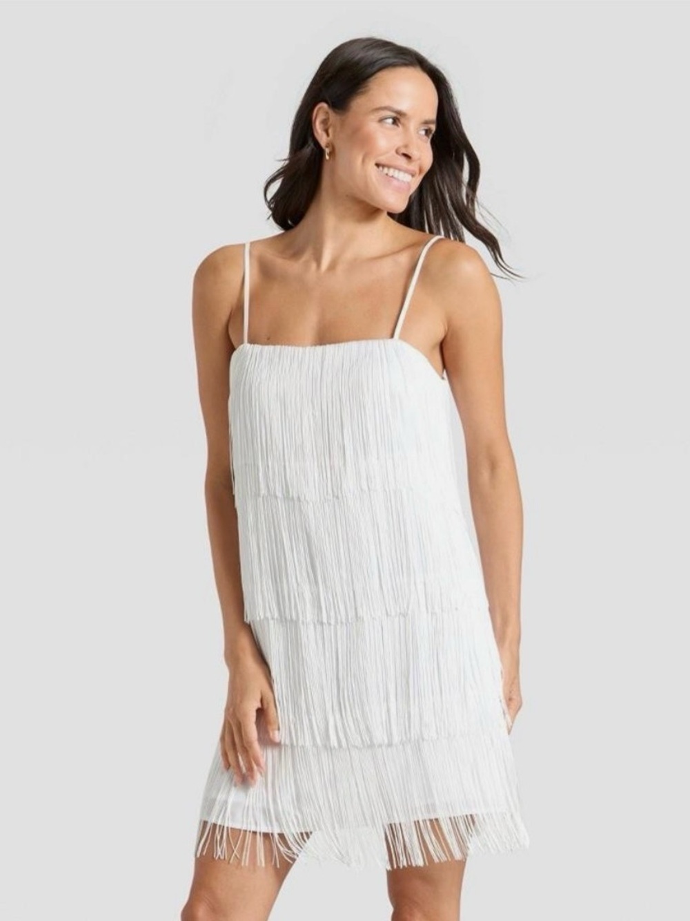 NWT: A New Day White Fringe Dress